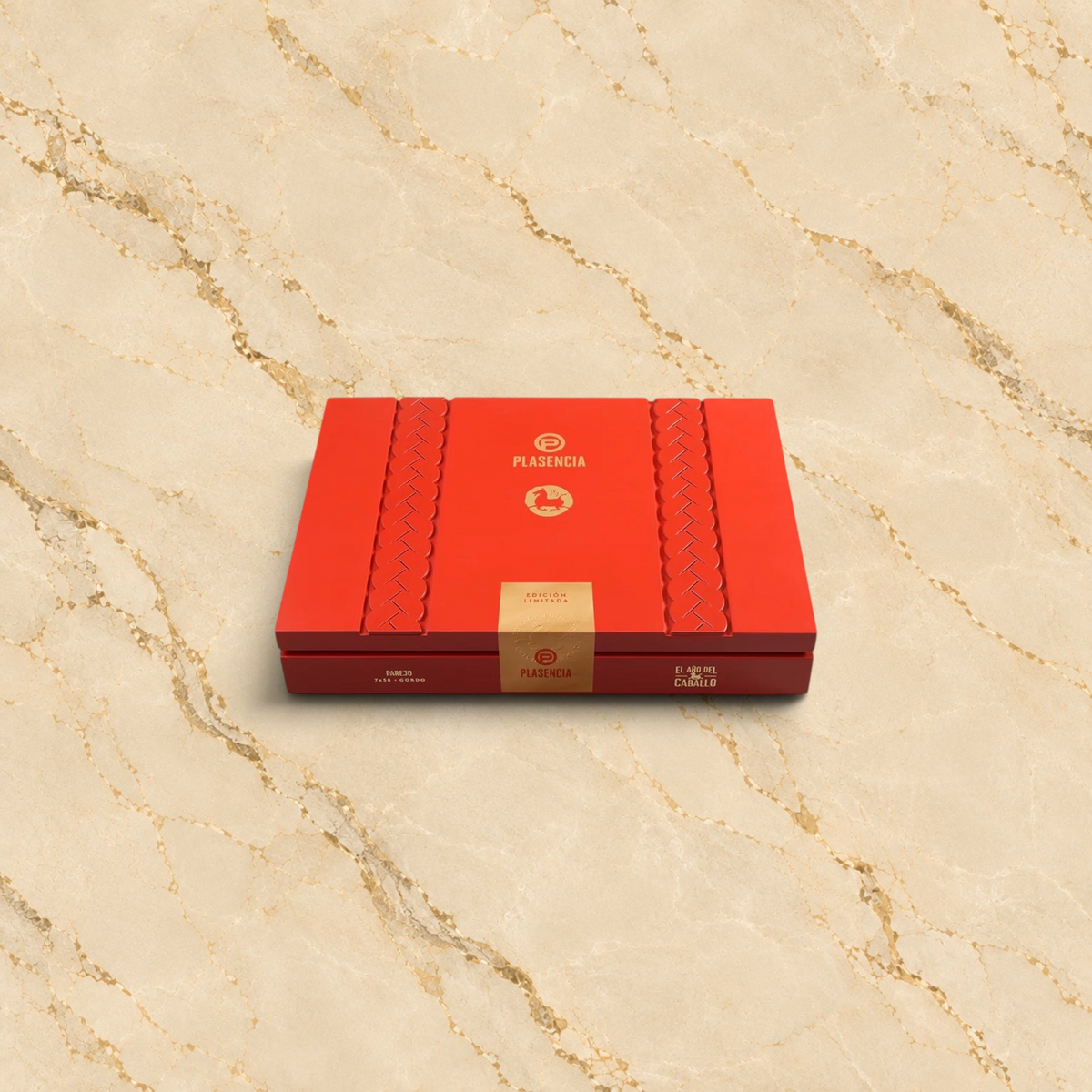 Arcadia Cigars Church Street Plasencia Year of the Horse 2026 limited edition red cigar box on marble surface