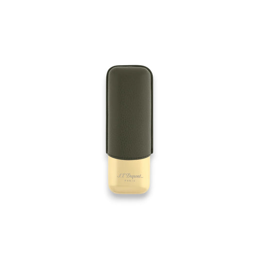 S.T. Dupont  Leather 2 Cigar Case Khaki